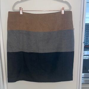 NWT Amanda + Chelsea Colorblock Wool Blend Comfort Waist Stretch Mini Skirt | L